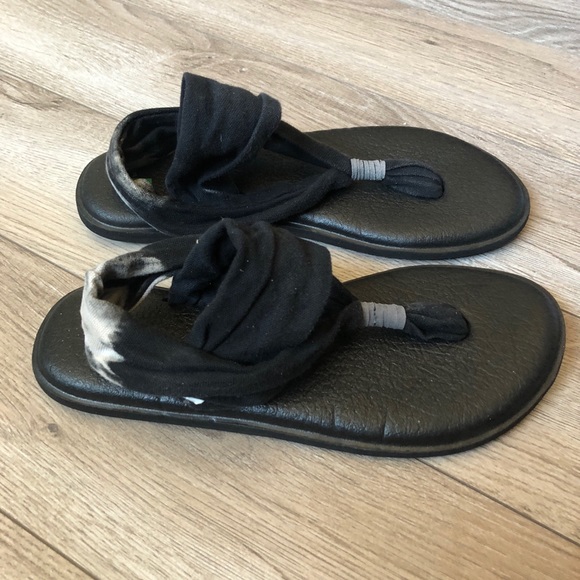 sanuk yoga sling sandals black
